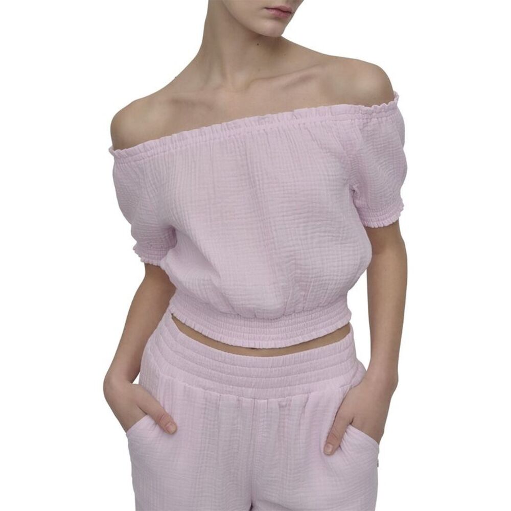 Dkny Womens  Off The Shoulder Crop Top